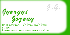 gyorgyi gozony business card